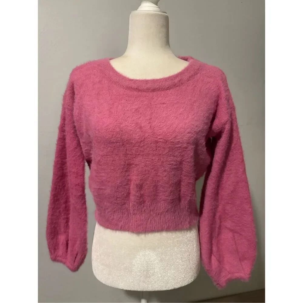 Princess Polly pink fuzzy soft pullover sweater Top 4